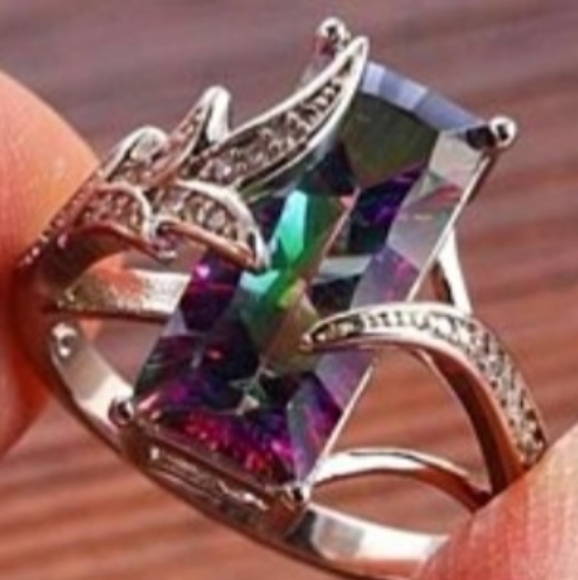 Rainbow Mystic Fire Topaz Ring - Picture 6 of 14